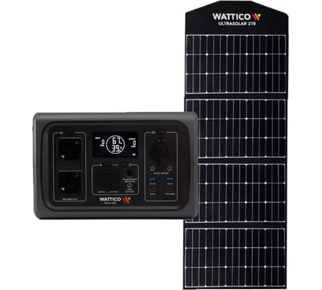 Комплект WATTICO: портативная зарядная станция Home 600 + солнечная панель Ultrasolar 210 home_600_ultrasolar_210