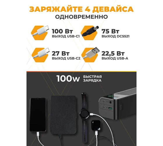 Внешний аккумулятор WATTICO 27000 mAh Li-Ion 80708707 00-00000045