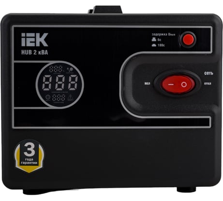 Однофазный стабилизатор напряжения IEK, переносной 2кВА HUB IVS21-1-002-13