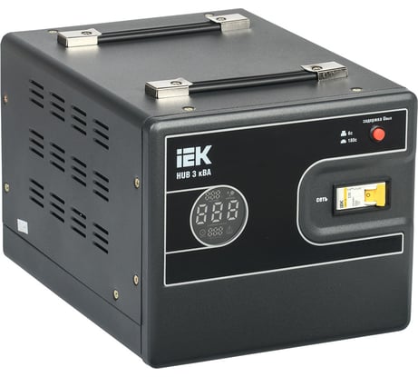 1-фазный стабилизатор напряжения IEK, переносной 3кВА HUB IVS21-1-003-13