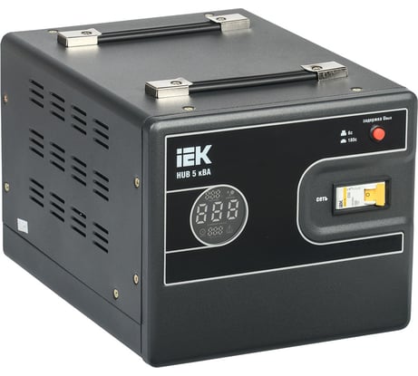 Однофазный стабилизатор напряжения IEK, переносной 5кВА HUB IVS21-1-005-13