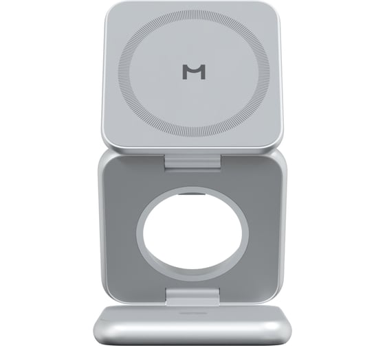 Складное беспроводное зарядное устройство MAGSSORY Fold 3 в 1 для Apple, с магнитами, совместимое с MagSafe, silver/серебро WCH023s