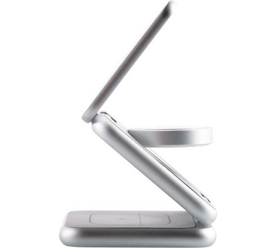 Складное беспроводное зарядное устройство MAGSSORY Fold 3 в 1 для Apple, с магнитами, совместимое с MagSafe, silver/серебро WCH023s