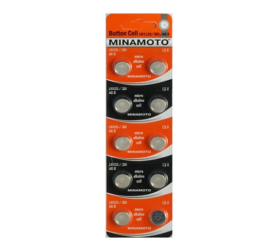 Часовая батарейка Minamoto AG8 LR1120, 10 card 55008 1
