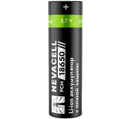 Аккумулятор NevaCell 18650, c защитой, 3350 мАч, box2 4687205503077