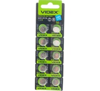 Элемент питания VIDEX алкалиновый 10 шт. в блистере AG10/ 390/ 389/ SR1130SW/ SR1130W/ LR1130/ LR54/ 189/ GP389F/ GP389E/ GP189/ V390/ V389