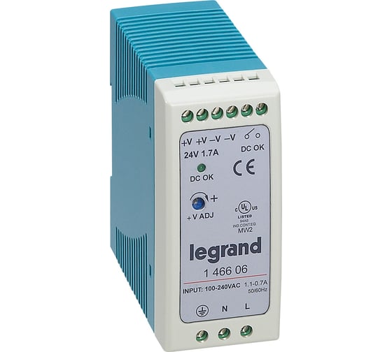 Импульсный источник питания Legrand 1фазный 24В 40Вт 1,7A 146606 1