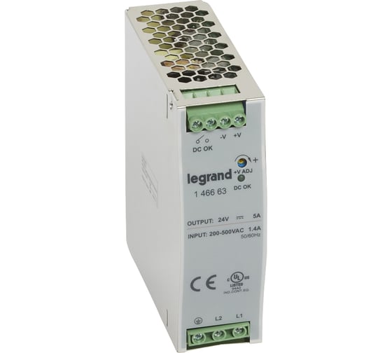 Импульсный источник питания Legrand 1/2фазный 24В 120Вт5A 146663 1