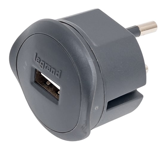 Зарядное устройство Legrand USB, для зарядки, 15А, черный 050681