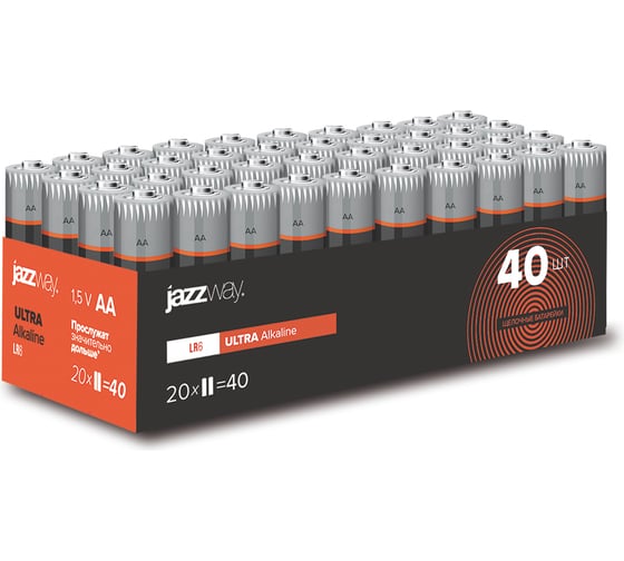 Батарейка Jazzway Элемент питания алкалиновый AA/LR6 1.5В ULTRA Alkaline Pack-40 (упаковка 40шт) 5057562