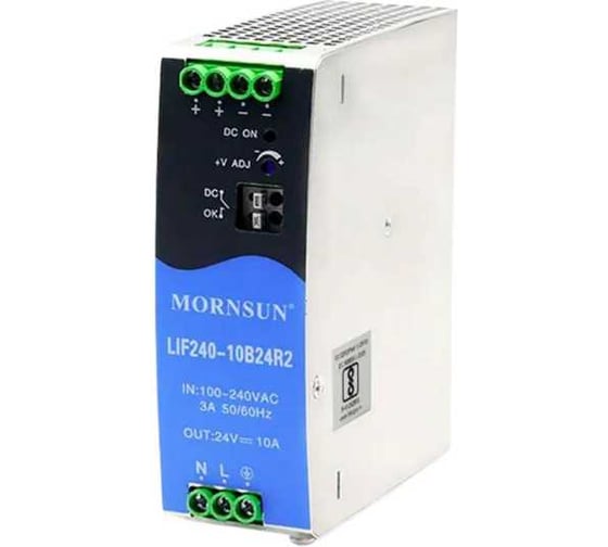 Преобразователь на DIN рейку MORNSUN AC/DC LIF240-10B24R2 3924335 1
