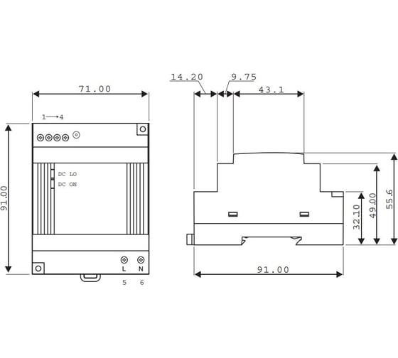 Внешний источник питания TDK-Lambda AC-DC DSP60-24 00249777
