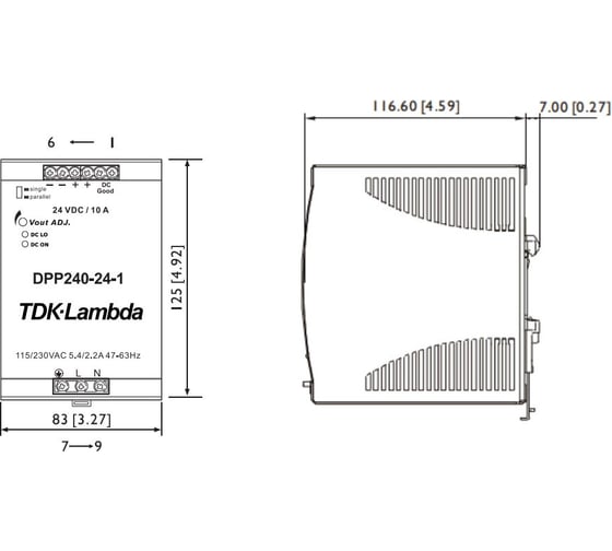 Блок питания TDK-Lambda DPP240-24-1/B