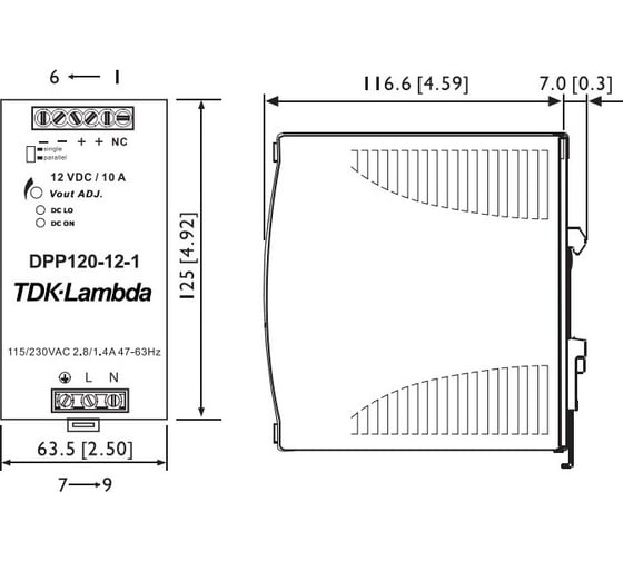 Блок питания TDK-Lambda DPP120-24-1/B