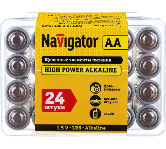 Элемент питания Navigator 94 786 NBT-NE-LR6-BOX24 24 шт 94786 1