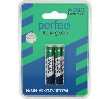 Аккумулятор Perfeo AAA950mAh/2BL Пластик 30014787
