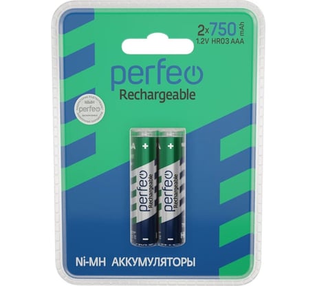 Аккумулятор Perfeo AAA750mAh/2BL Пластик 30014789