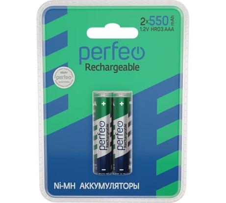 Аккумулятор Perfeo AAA550mAh/2BL Пластик 30014790