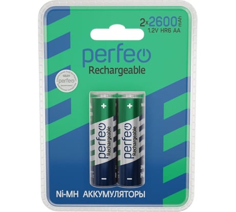 Аккумулятор Perfeo AA2600mAh/2BL Пластик 2 шт в блистере 30014781