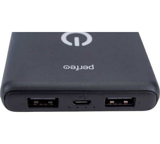 Внешний аккумулятор Perfeo Powerbank 10000 mah Micro usb In Out USB 1 А, 2.1A Black 30013892