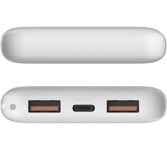 Внешний аккумулятор PERO PB01 5000 mAh, Li-Pol, output 2xUSB-A 2.1A, белый PB01WH