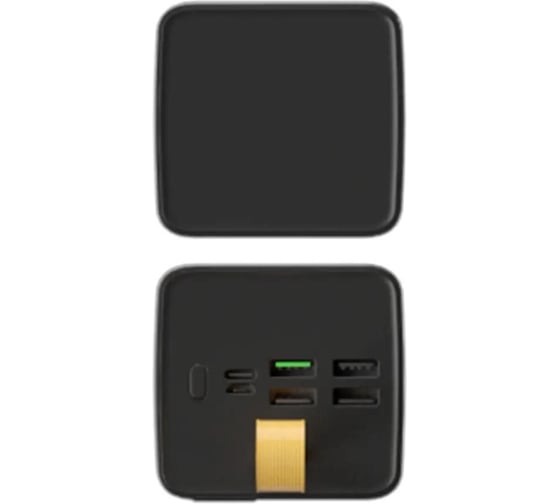 Внешний аккумулятор PERO PB10 60000 mAh, Li-Pol, output USB-C + 4 USB-A, черный PB10BL