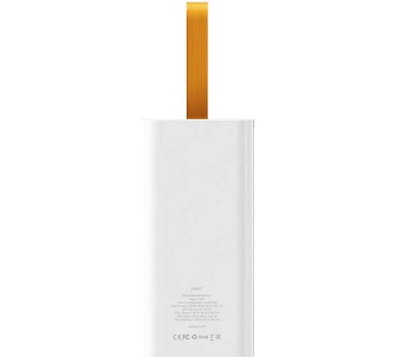 Внешний аккумулятор PERO PB09 50000 mAh, Li-Pol, output USB-C + 4 USB-A, белый PB09WH