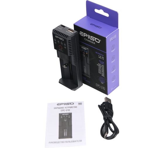 Зарядное устройство Epilso (1х 10340, 14500, 16340, 18650, 26650, A, AA, AAA, C; PowerBank) EPC-U10