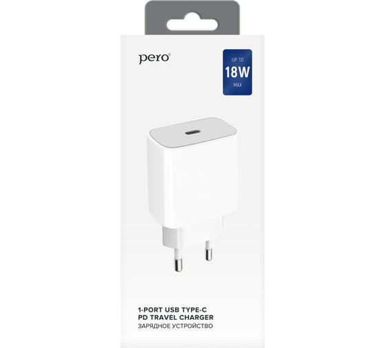Сетевое зарядное устройство PERO TC03 PD 18W белый ТС03WHPD