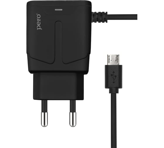 Сетевое зарядное устройство PERO TC04 1USB 2.1A + MICRO-USB CABLE черный ТС04B2AMU