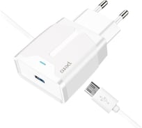 Сетевое зарядное устройство PERO TC04 1USB 2.1A + MICRO-USB CABLE белый ТС04W2AMU