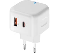 Сетевое зарядное устройство PERO TC10 USB-C + USB-A c кабелем C to L в комплекте, 20W, белый ТС10CLWH