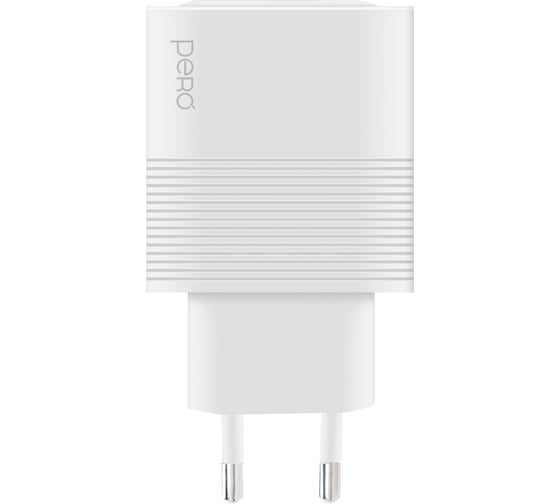 Сетевое зарядное устройство PERO TC11 USB-A QC3.0 + USB-C PD, 45W белый ТС11W