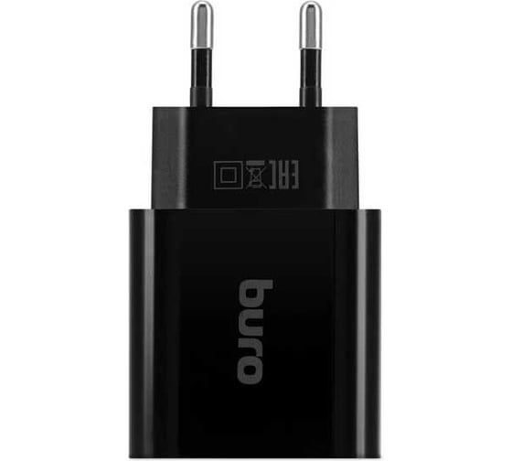 Сетевое зарядное устройство BURO BUWD1 18W 3A (PD+QC) USB-C/USB-A универсальное черный (BUWD18P110BK) 1655925