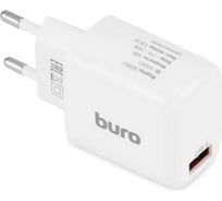 Сетевое зарядное устройство BURO BUWG1 18W 3A (QC) USB-A универсальное белый (BUWG18P100WH) 1656821