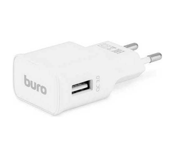 Сетевое зарядное устройство BURO TJ-248W 15W 2.4A (QC) USB-A универсальное белый 478472