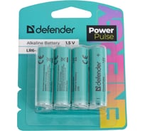 Батарейка алкалиновая DEFENDER LR6-8BL АА, блистер, 8 шт., PowerPulse 56019