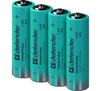Батарейка алкалиновая DEFENDER LR6-4BL АА, блистер, 4 шт., PowerPulse 56033