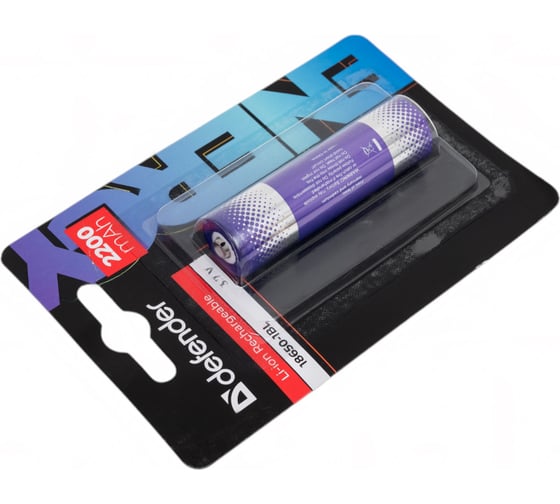Аккумуляторная батарея DEFENDER 18650-1BL 2200 mAh Li-ion, блистер, 1 шт 56701