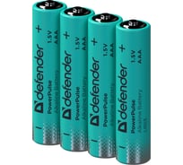Батарейка алкалиновая DEFENDER LR03-4BL ААА, блистер, 4 шт, PowerPulse 56023