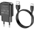 Сетевое зарядное устройство Borofone BA64A, 1хUSB-А, 2.1А + кабель AM-Type-C, 1 м, черный 23752-BA64AtBK 1