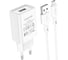 Сетевое зарядное устройство Borofone BA68A Glacier + кабель AM-microBM 1 метр, 1хUSB-А, 2.1А, белый 23752-BA68AWM 1