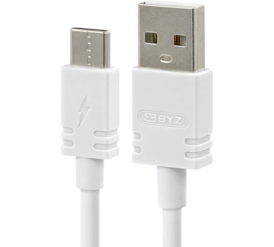 Сетевое зарядное устройство BYZ U26 EU, 2хUSB-А, 2.4А + кабель AM-Type-C, 1 м, белый 23750-U26EUTW
