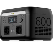 Портативная электростанция TopOn LFP 600 Вт, 2 розетки 220 В, 2 DC и авторозетка 12.6 В, 2 Type-C 100 Вт, 2 USB, фонарь, EPS, Wi-Fi Bluetooth TOP-H600
