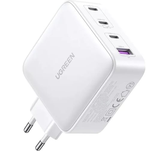 Сетевое зарядное устройство Ugreen CD226 Nexode 100W USB_A+3 SB-C GaN Tech Fast Charger EU. цвет белый 15337_