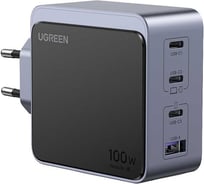 Сетевое зарядное устройство Ugreen X565 Nexode S 100W USB-A+3 USB-C GaN Tech Fast Charger EU. цвет серый 35043_