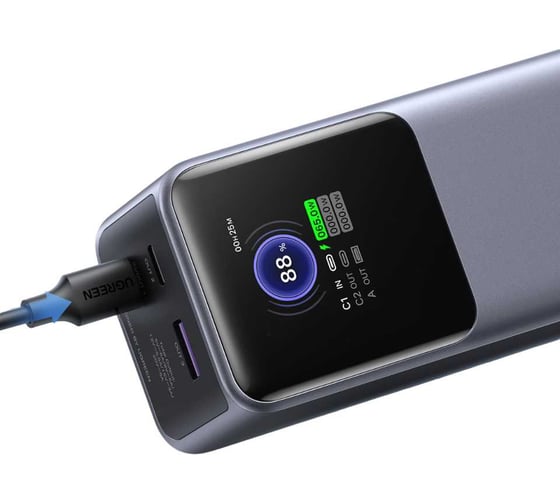 Внешний аккумулятор Ugreen PB722 25000mAh 200W Fast Charging Power Bank цвет серый 35525B