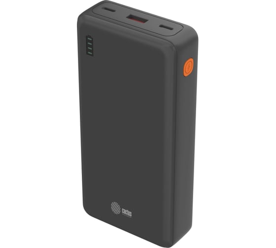 Мобильный аккумулятор CACTUS CS-PBFSDA-20000 20000mAh, 4.5A, USB-A/2xUSB-C, черный 2032368