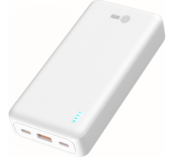Мобильный аккумулятор CACTUS CS-PBFSEA-20000 20000mAh, 4.5A, USB-A/2xUSB-C, белый 2032370
