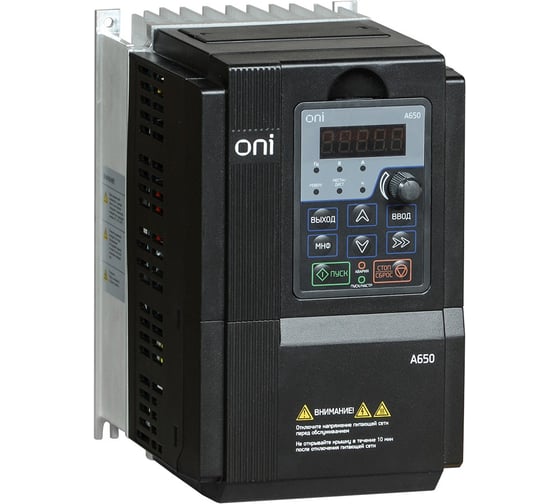 Преобразователь частоты ONI A650 380В 3Ф 3,7kW 9,5А A650-33E037T 1
